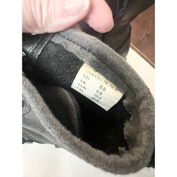 RARE VTG Skechers Chunky Platform Combat Leather Boots 8.5 90s Y2K Black Women - Picture 3 of 7